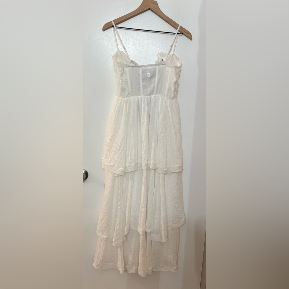 Dolls Kill Darker Wavs White Cotton Blend Echo Maxi Corset Top Size XS - Picture 2 of 14